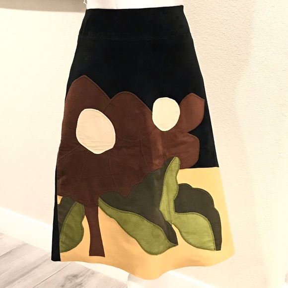 Dresses & Skirts - 🍃Vintage 60’s70’s Patchwork Suede/Leather Skirt🍃